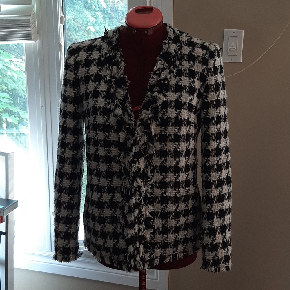 Zara Tweed houndstooth blazer sz XS
